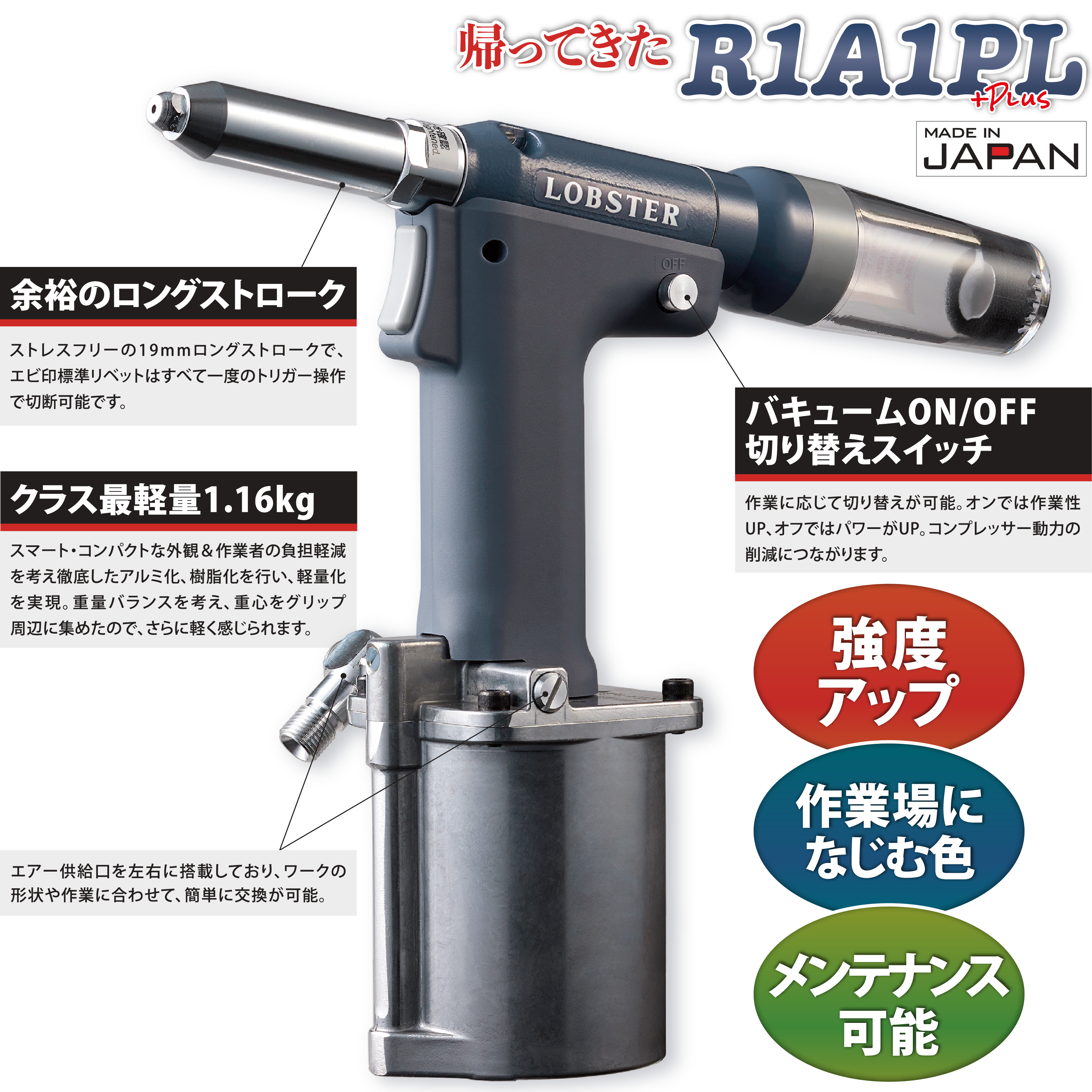 エアーリベッター R1A1PL | リベッター | ファスナー＆ファスニング